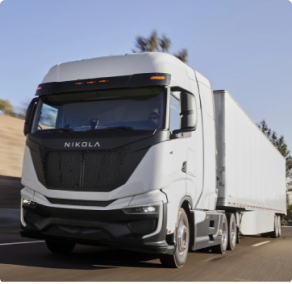 Nikola electric semi truck on the road