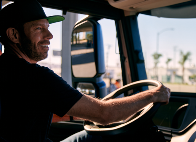 Person driving a truck